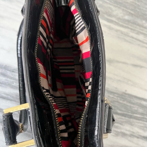 Vintage 80/90s Anne Klein pre loved hand bag faux black crocodile - Picture 2 of 8